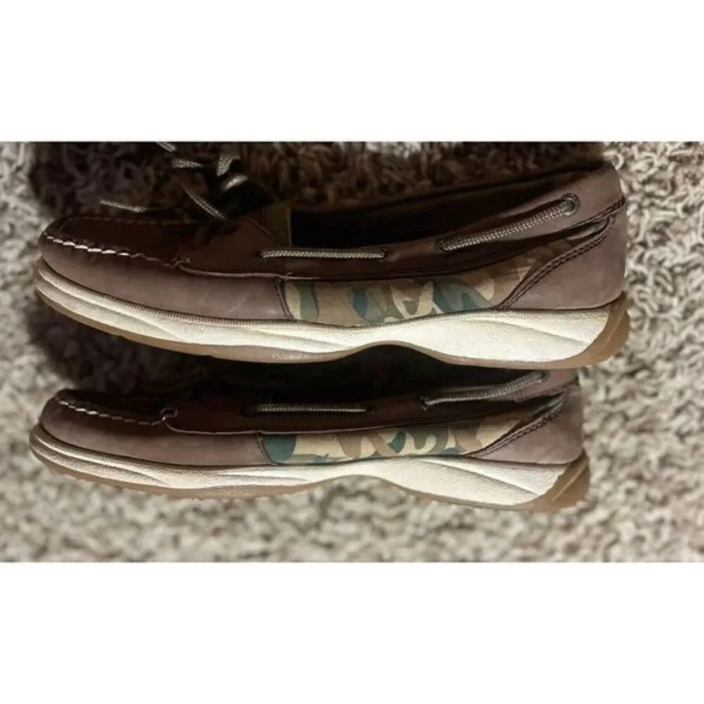 Sperry Top Sider Boat Shoes‎ Womens 9 M Camouflage Tan Leather 2-Eye 9777814